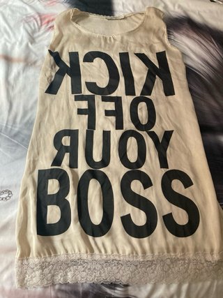 Camiseta Imperial Vintage beige con cadena