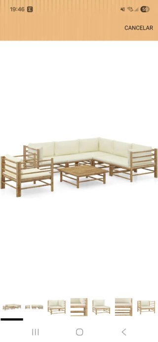 Conjunto Muebles de Jardín Bambú