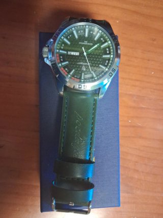 Reloj Pebble Verde y Plateado