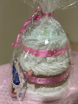 Tarta de pañales lista para envío