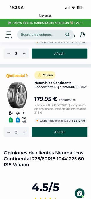 Llantas y neumáticos Ford Kuga