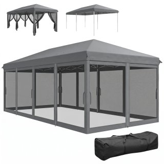 Carpa Gazebo Plegable 6x3m con 6 Paredes