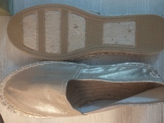 Zapatillas esparto artesanales doradas