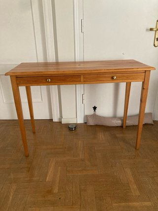 Consola/mesa de madera con dos cajones
