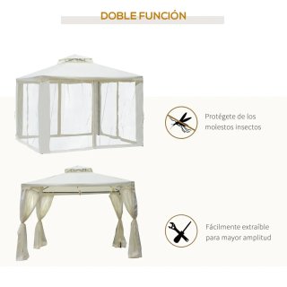 Cenador de Jardín 3x3m Pabellón Exterior