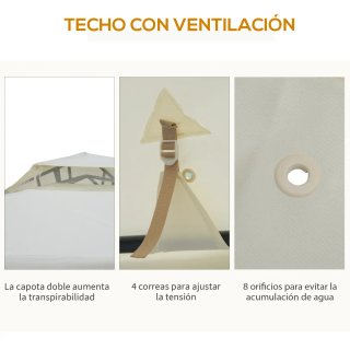 Cenador de Jardín 3x3m Pabellón Exterior