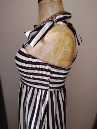 Vestido largo rayas blanco y negro a estrenar