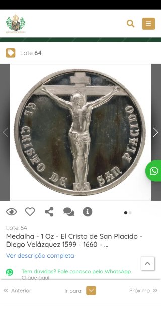 Moneda Diego Velázquez 1599-1660  Engarzada.