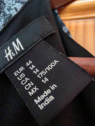 Vestido H&M Negro/Gris Talla 44