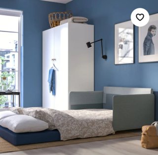 Divano letto IKEA grigio/nero in tessuto