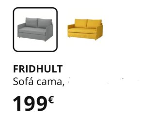 Divano letto IKEA grigio/nero in tessuto