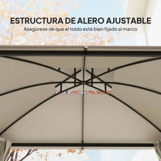 Carpa Cenador Jardín Beige Doble Techo