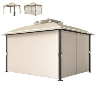 Carpa Cenador Jardín Beige Doble Techo