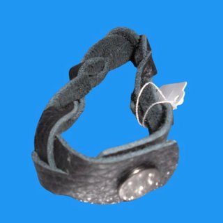 Pulsera Cuero Trenzado Negra