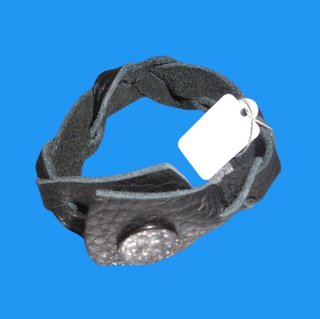 Pulsera Cuero Trenzado Negra