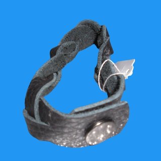 Pulsera Cuero Trenzado Negra