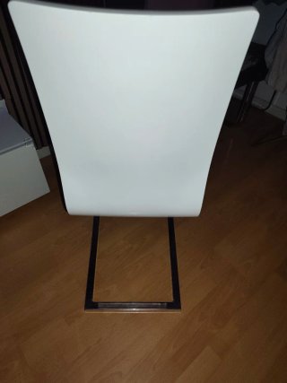 Juego de 4 sillas de comedor gris plomo y blanco