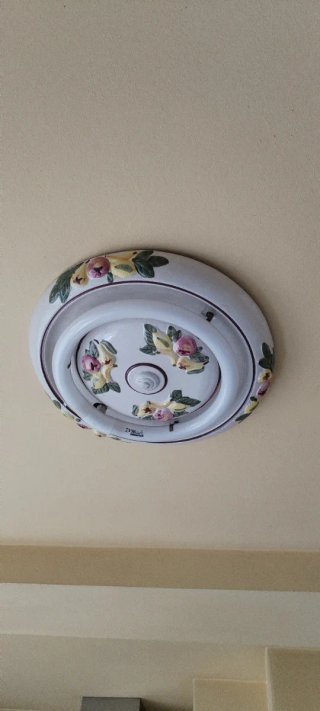 Lámpara techo cerámica antigua floral