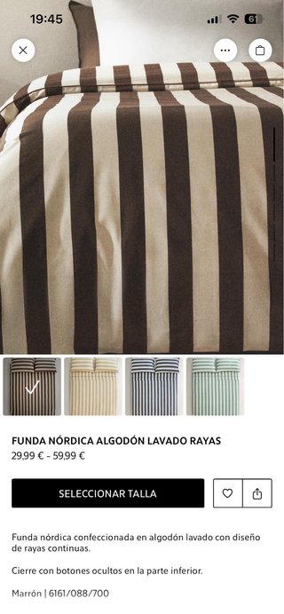 Funda Nórdica Zara Rayas cama 90 Marrón/Beige