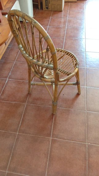 Set di 5 sedie in bambù stile vintage