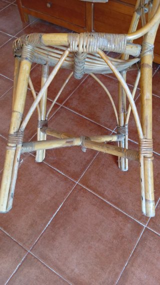 Set di 5 sedie in bambù stile vintage
