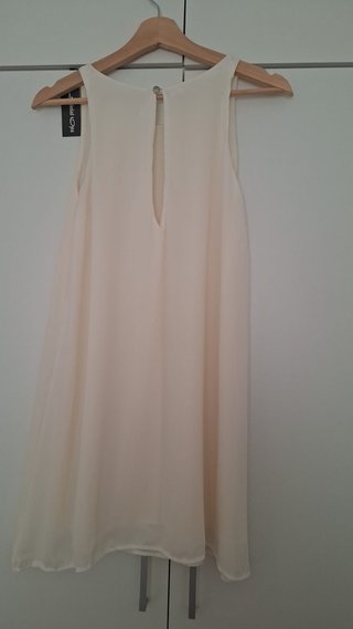 Vestido de verano gasa beige talla única