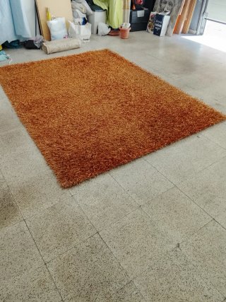 Alfombra de tela y yute