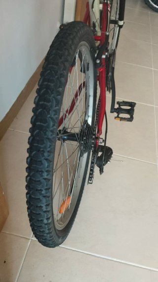 Bicicleta MTB Rockrider 24" Roja y Beige