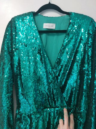 Vestido lentejuelas verde Gaëlle Paris Talla 36/38