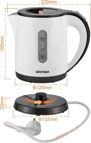 GRIFEMA GC1001 Hervidor de Agua Eléctrico 0,8L