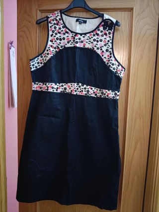 Vestido NIZA  estampado y negro T.46
