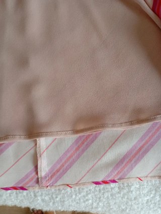 Vestido largo rayas rosa y beige