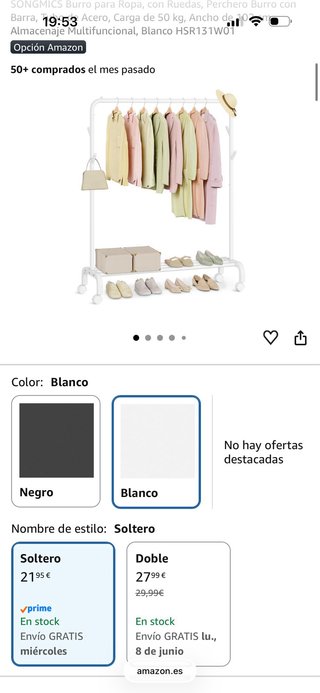 Pack tres percheros Burro blanco