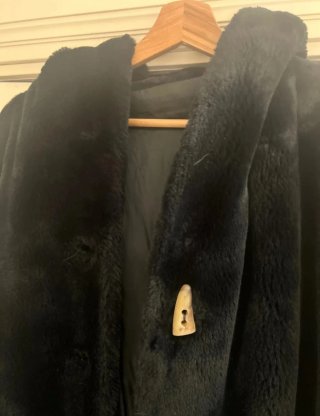 Abrigo Teddy Negro Talla M