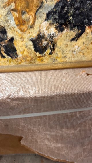 Cuadro de gatos en piedra