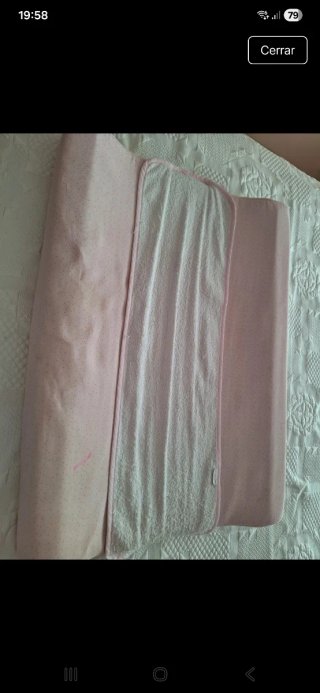 Cambiador bebé con funda rosa lunares