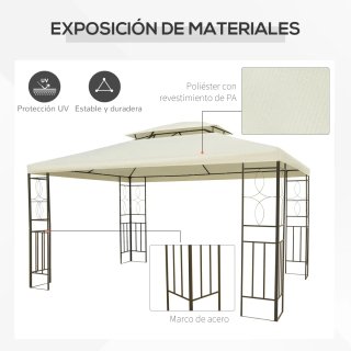 Cenador Jardín 4x3m Doble Techo