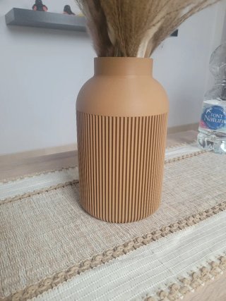 Jarrón Impresión 3D Beige/Marrón