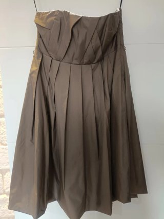 Vestido Zara marrón sin tirantes