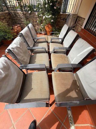 8 Sillas/sillones aluminio lacado de Jardín