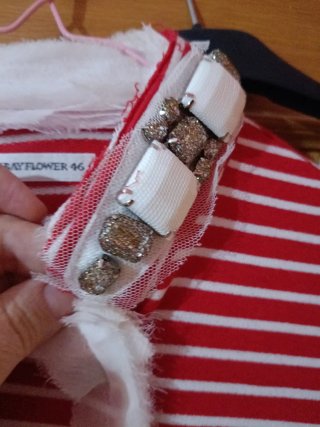 Chaqueta a rayas roja y blanca