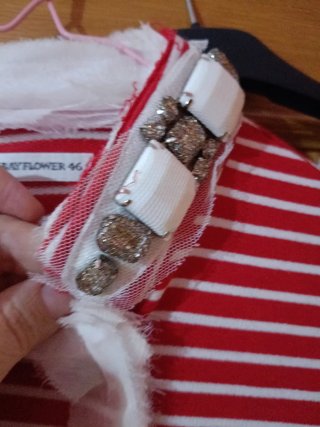Chaqueta a rayas roja y blanca