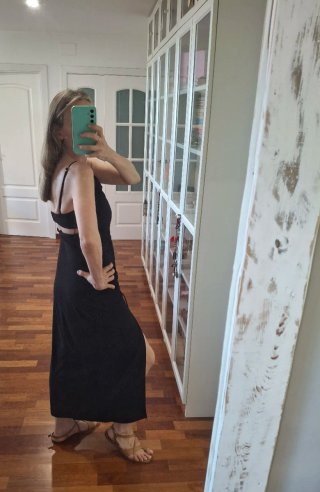 Vestido largo negro Zara
