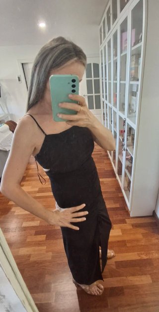 Vestido largo negro Zara