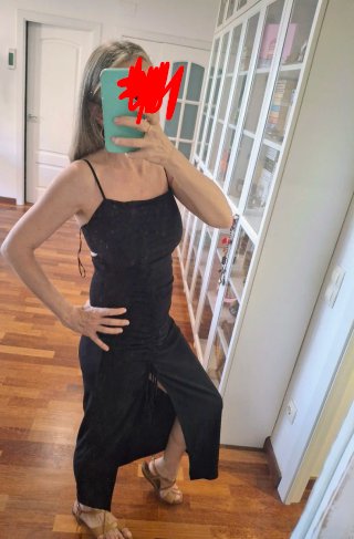 Vestido largo negro Zara