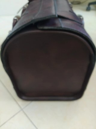 Vintage Maleta de couro castanha