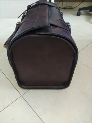 Vintage Maleta de couro castanha