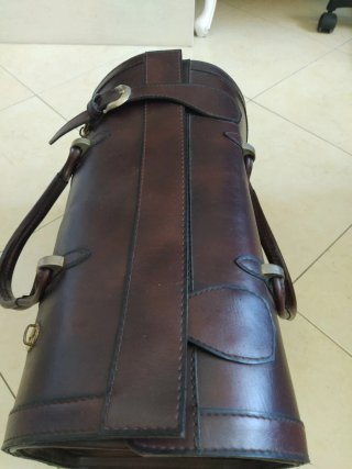 Vintage Maleta de couro castanha