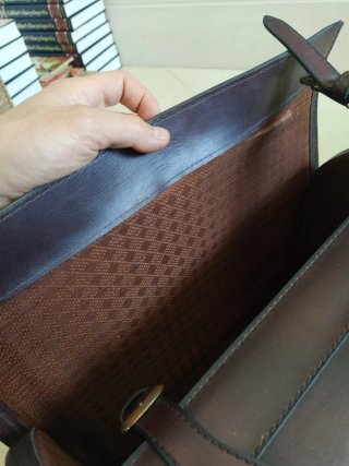 Vintage Maleta de couro castanha