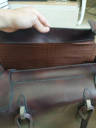 Vintage Maleta de couro castanha